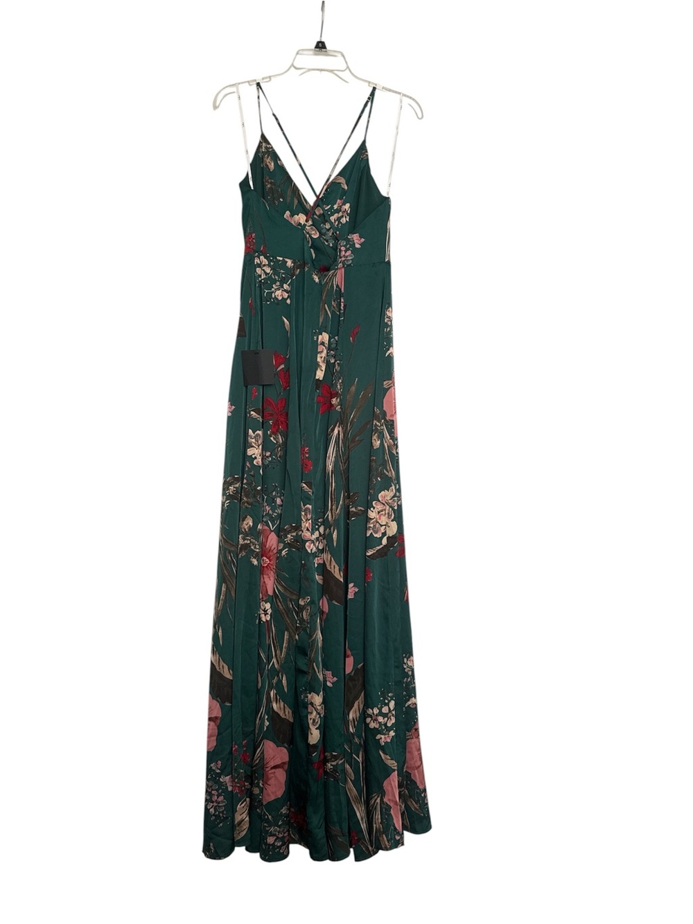 Still the One Emerald Green Floral Print Satin Maxi Dress - Picture 6 of 7
